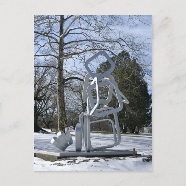 Postal Escultura de plata en el parque Mellon (Anverso)