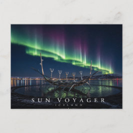 Postal Escultura del barco vikingo Sun Voyager Islandia A