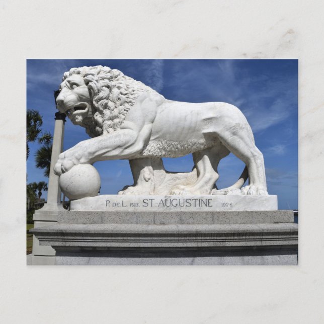 Postal Escultura del puente de leones (Anverso)