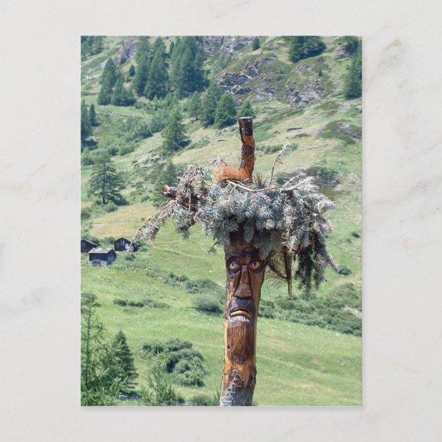 Postal Escultura del tronco del árbol — Postcard (Anverso)