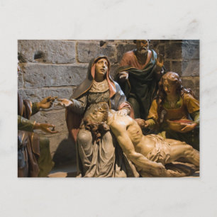 Postal Escultura María sujetando a Jesús Notre Dame de Pa