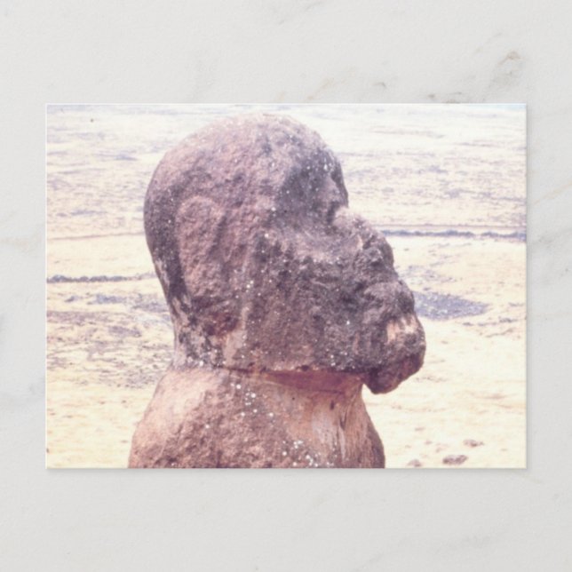 Postal Escultura Moai de Isla de Pascua (Anverso)