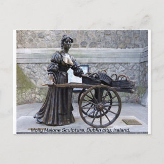 Postal Escultura Molly Malone, ciudad de Dublín, Irlanda