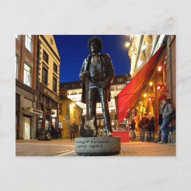 Postal Escultura Phil Lynott/ Postcard de Dublín (Anverso)