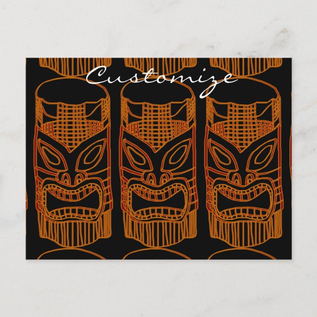 Postal Escultura Tiki de oro Thunder_Cove (Anverso)