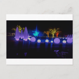 Postal Esculturas de Luz Coloridas Noche Familiar Recuerd