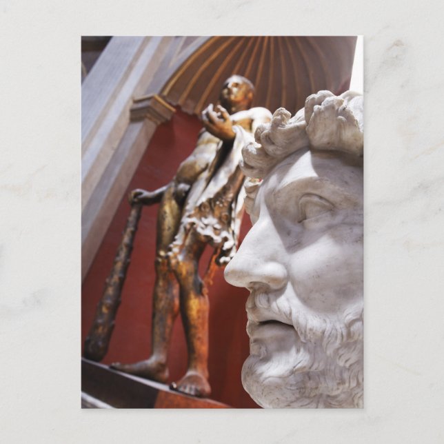Postal Esculturas dentro del Museo Vaticano, Ciudad del V (Anverso)