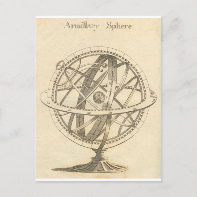 Postal Esfera Armilar Boceto Original (Anverso)
