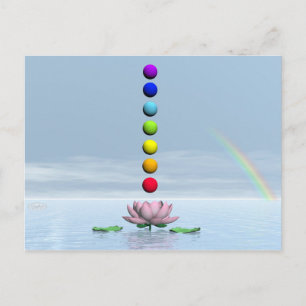 Postal Esferas coloridas para los chakras sobre la hermos