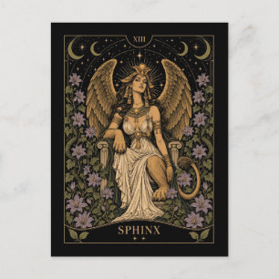 Postal Esfinge, Arte del Tarot Starlit
