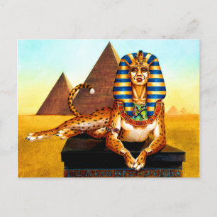 Postal Esfinge con ojos dorados