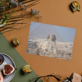 Postal Esfinge y pirámide en Egipto