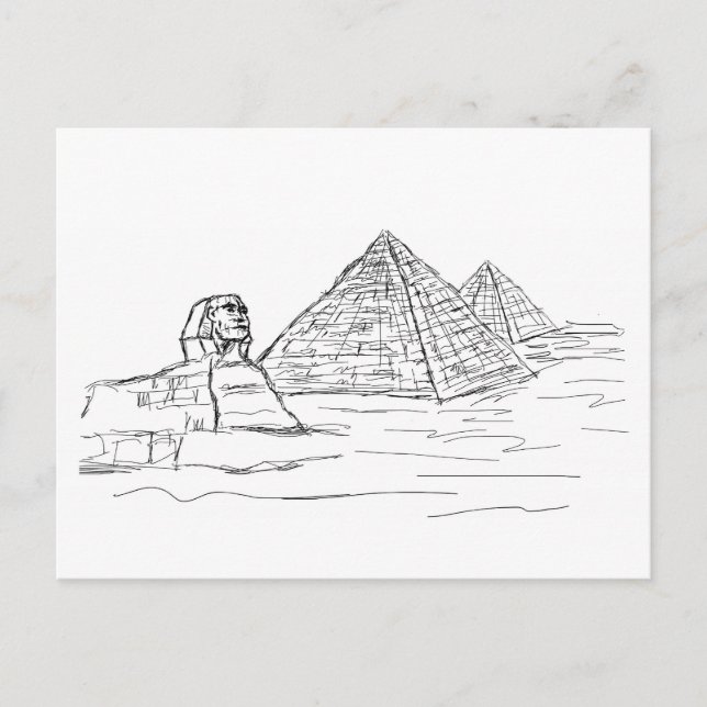 Postal esfinge y pirámides de Egipto (Anverso)