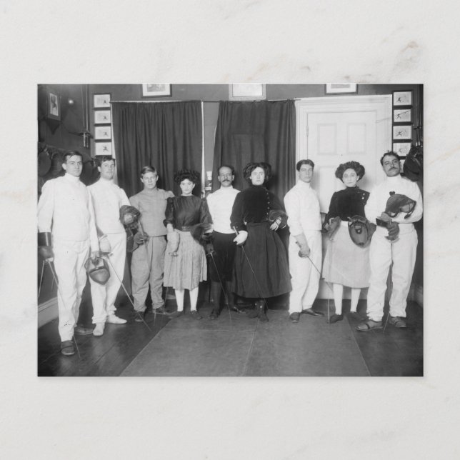 Postal Esgrima de época, a principios del siglo XX (Anverso)