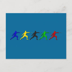 Postal Esgrimidores europeos de esgrima deportiva atleta