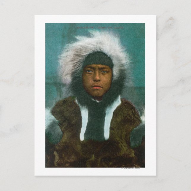Postal Eskimo Boy llamado "Menadelook" (Anverso)