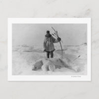 Eskimo Hunter con foto de oso polar