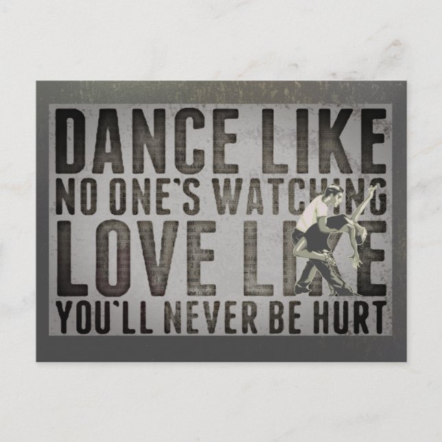 Postal Eslogan de pareja de baile motivacional (Anverso)