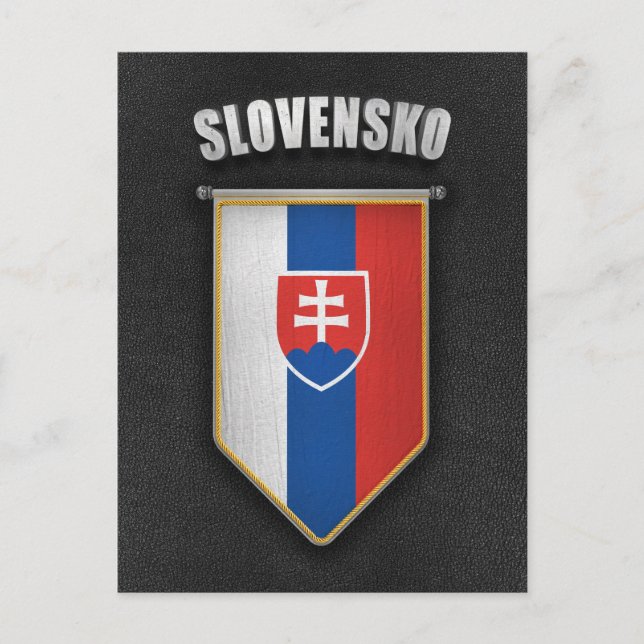 Postal Eslovaquia Pennant con aspecto de cuero de alta ca (Anverso)