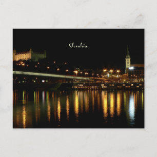 Postal Eslovaquia, por la noche, hermosa fotografía del p