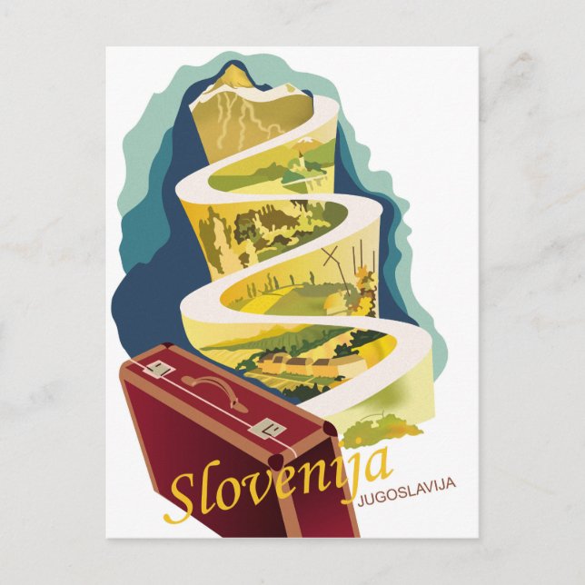Postal Eslovenia, Yugoslavia, viajes antiguos (Anverso)