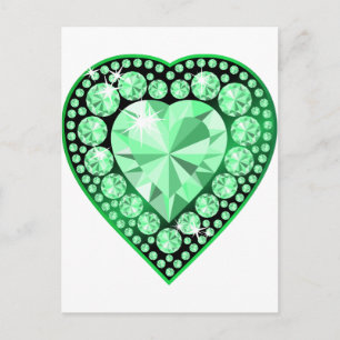 Postal Esmeralda Gem Heart