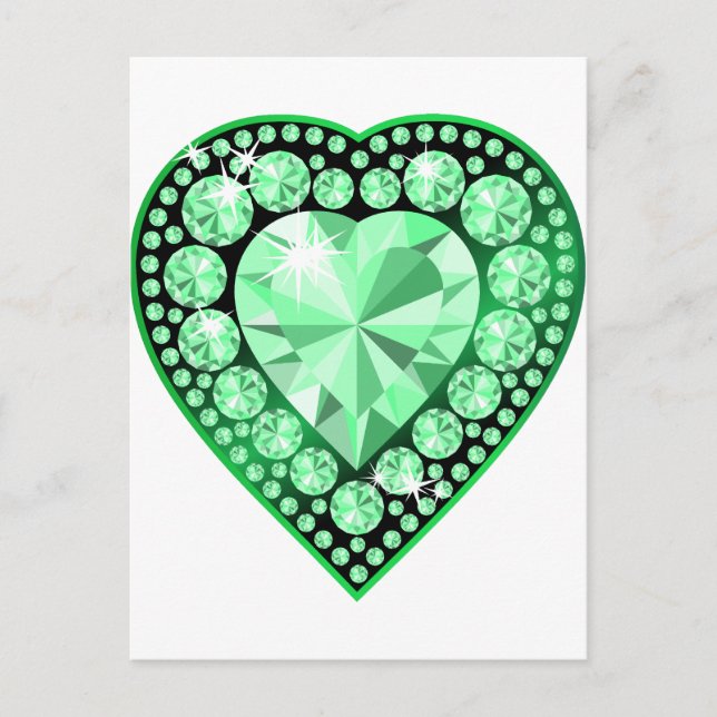 Postal Esmeralda Gem Heart (Anverso)
