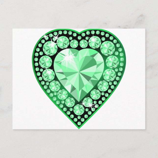 Postal Esmeralda Gem Heart (Anverso)