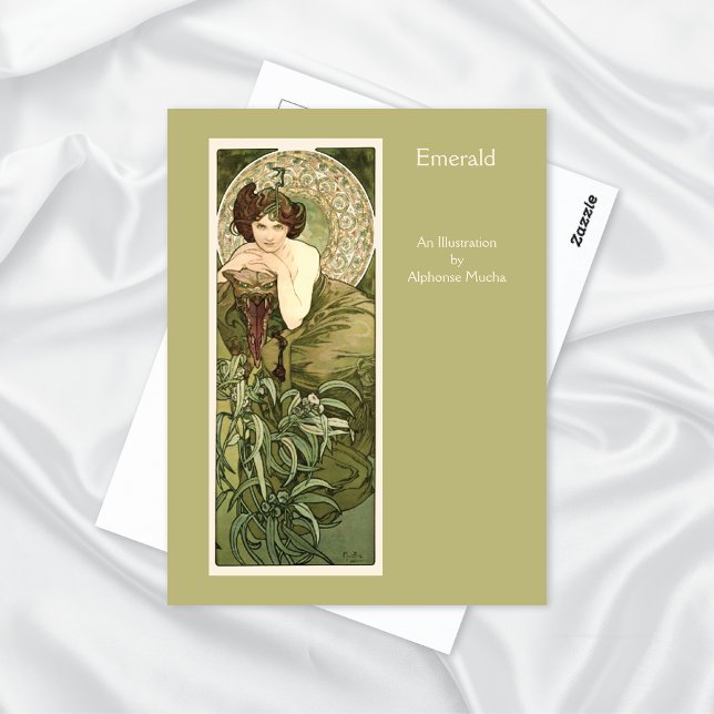 Postal Esmeralda Precious Stones Series Alphonse Mucha (Subido por el creador)