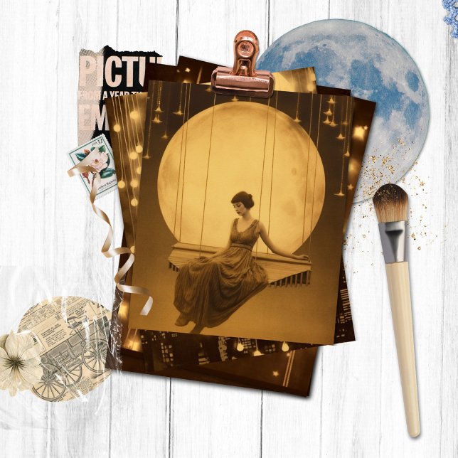 Postal Esmeray Paper Moon Chica, Vintage Photovela Jazz (Subido por el creador)