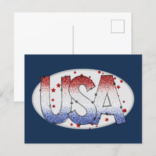 Postal Esmorador de Estados Unidos y arte de palabras de 