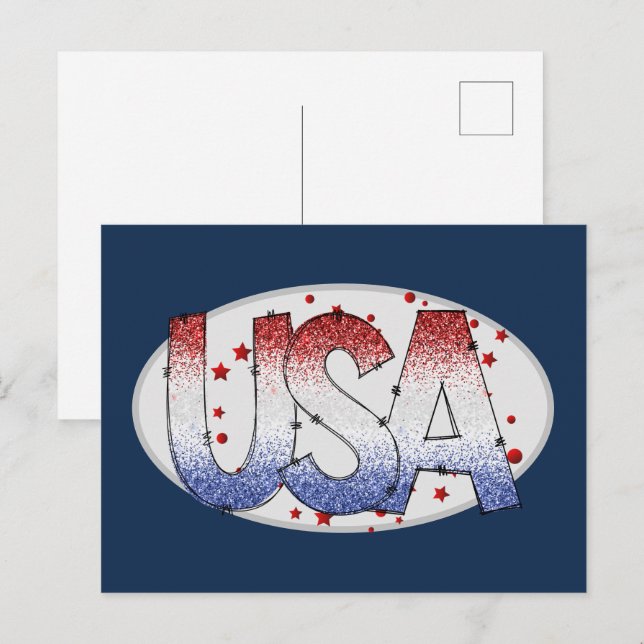 Postal Esmorador de Estados Unidos y arte de palabras de  (Anverso / Reverso)