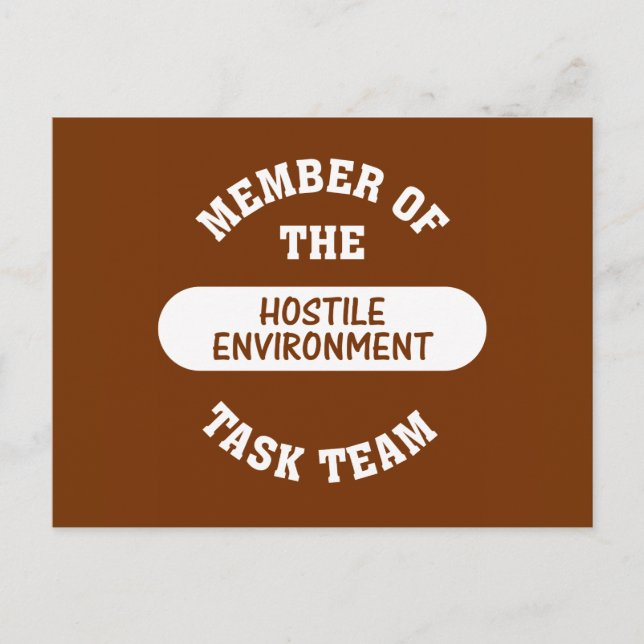 Postal Eso es lo que llamo un ambiente de trabajo hostil (Anverso)