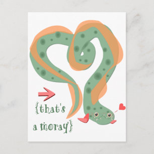 Postal "Eso es un moray" Love Pun Eel