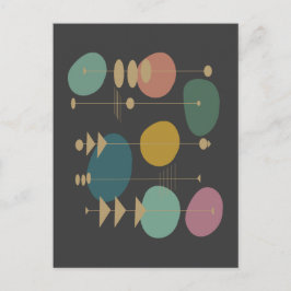 Postal Espacio atómico retro Edad de mediados de siglo mo