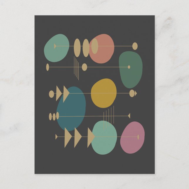 Postal Espacio atómico retro Edad de mediados de siglo mo (Anverso)