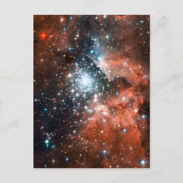 Postal Espacio de clúster de estrellas nebulosas gigantes (Anverso)