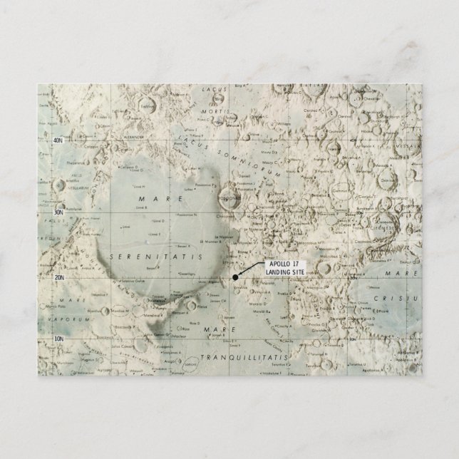 POSTAL ESPACIO: MAPA DE LA LUNA, 1972 (Anverso)