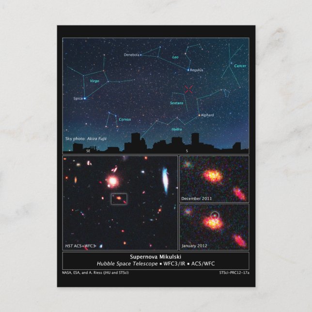 Postal Espacio profundo Supernova II Mikulski (Anverso)