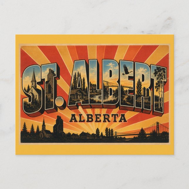 Postal Espacio verde histórico de St. Albert Alberta (Anverso)