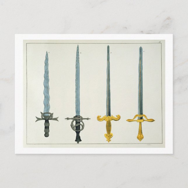 Postal Espadas, placa 'de una historia del desarrollo a (Anverso)