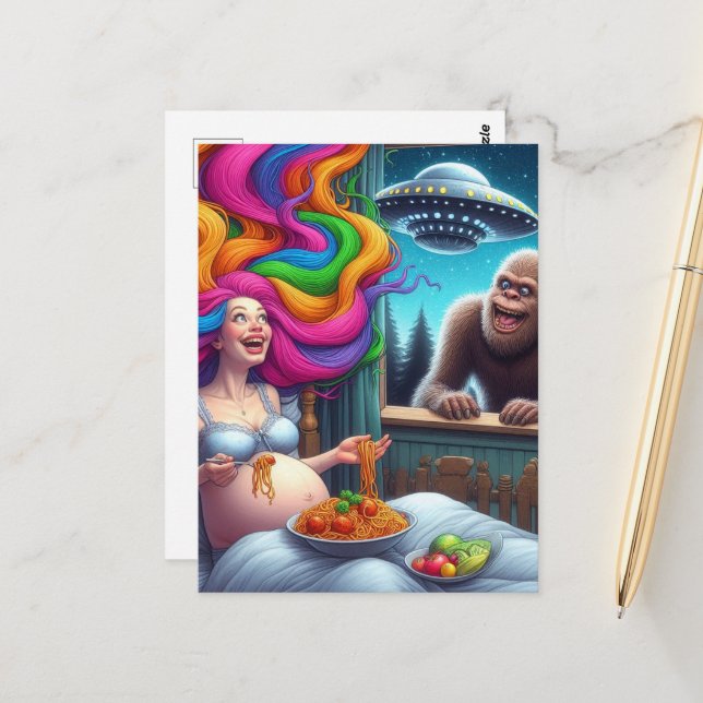 Postal Espagueti tan delicioso que no tengo ni idea de lo (Anverso/Reverso In Situ)