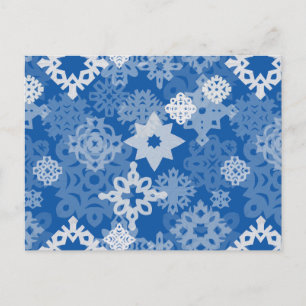 Postal Espaldas de nieve de papel y estrellas con fondo í