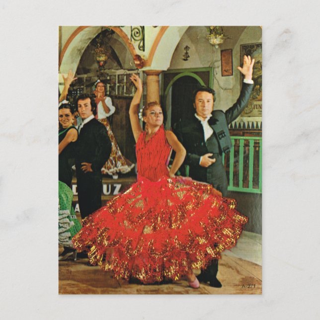 Postal España, bailarinas de flamenco (Anverso)