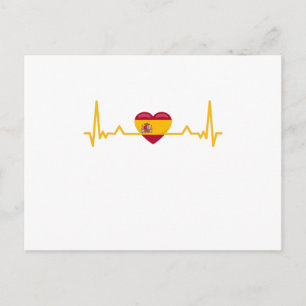 Postal España Bandera Española Heartbeat España Regalo Co