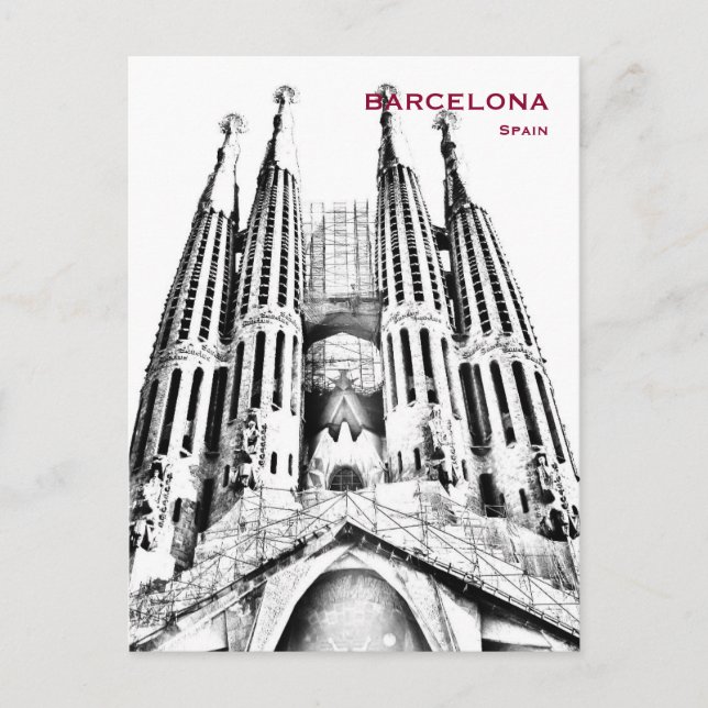 Postal España Barcelona Viaje Vintage Turismo Añadir (Anverso)