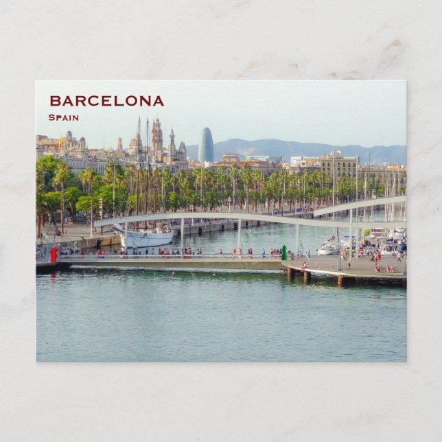Postal España Barcelona Viaje Vintage Turismo Añadir Post (Anverso)