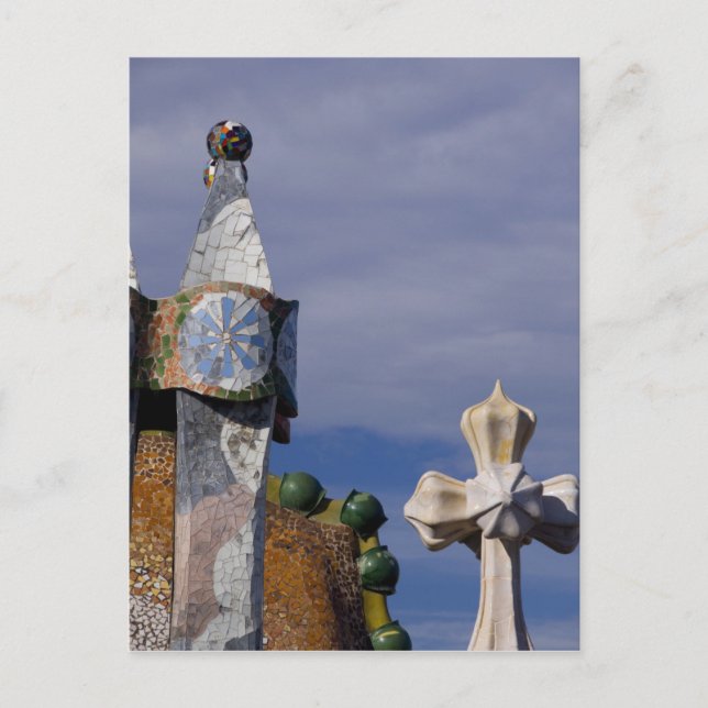 Postal España, Cataluña, Barcelona. Casa Batlló (1906). 3 (Anverso)
