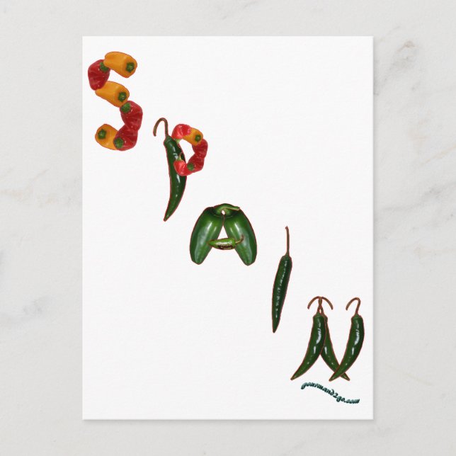 Postal España Chili Peppers (Anverso)