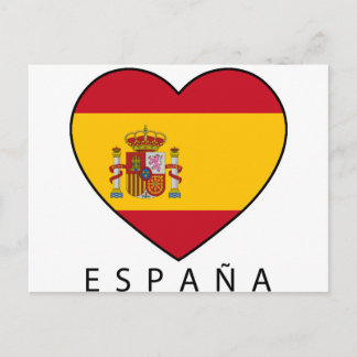 Postal España Corazón con ESPANA negra